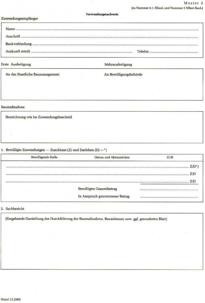 Muster - Verwendungsnachweis - Seite 1